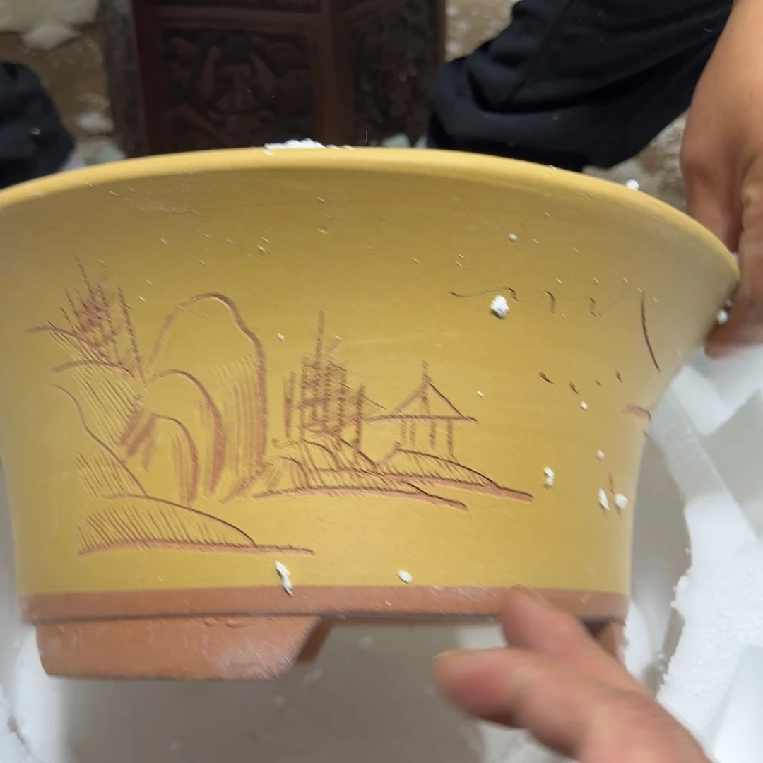 紫砂花盆口径33高度14