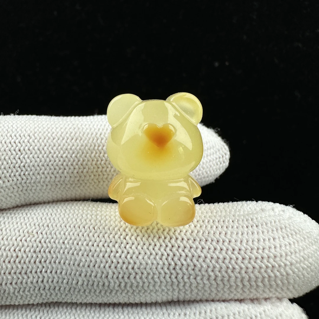 Y4105天然原矿蜜蜡 小熊16.3x21mm 3.1克抖音基地质检发货