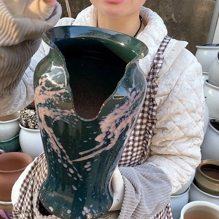 紫砂花盆瑕疵口16高30瑕疵