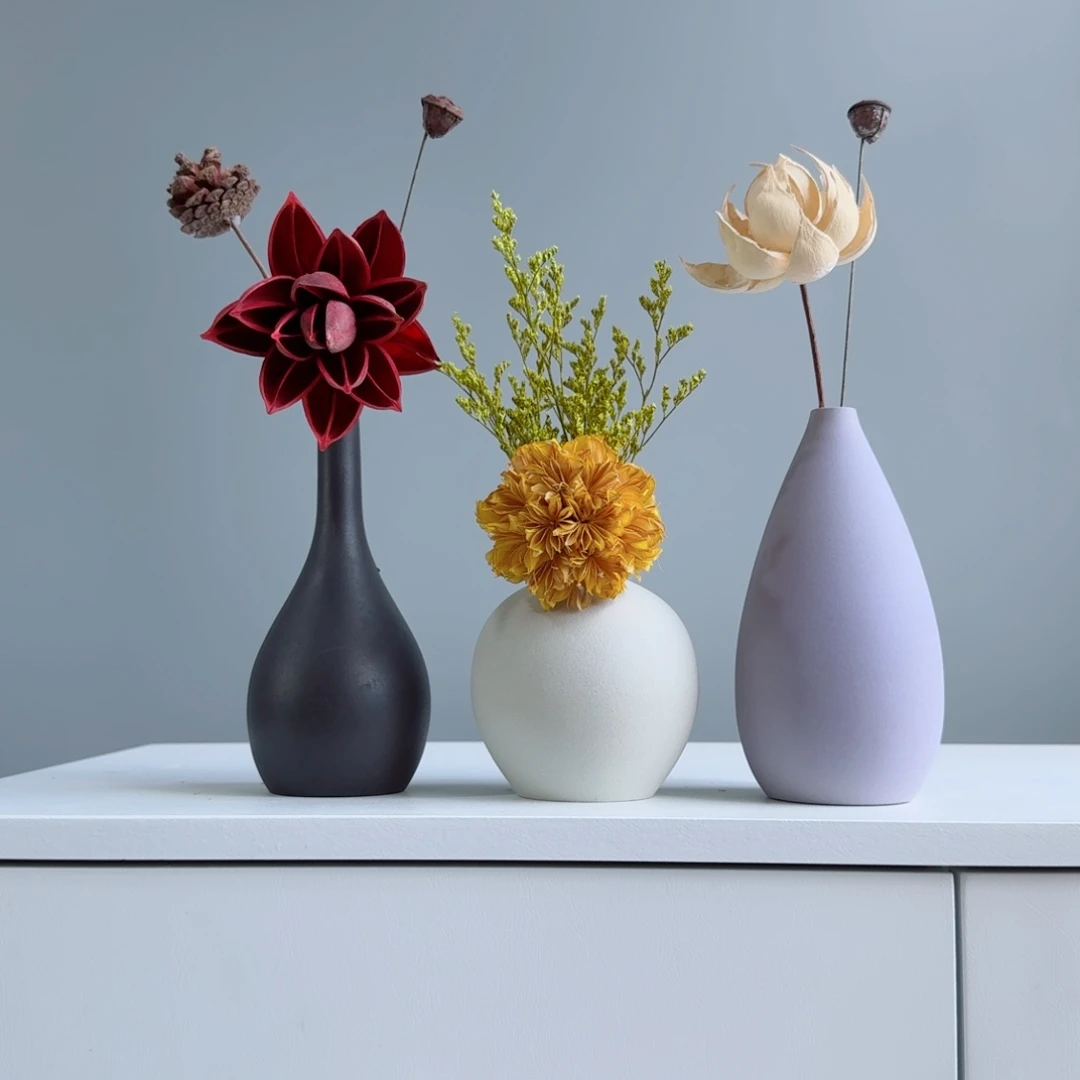 摆件陶瓷小花瓶啊摆件含花总含约20-30cm