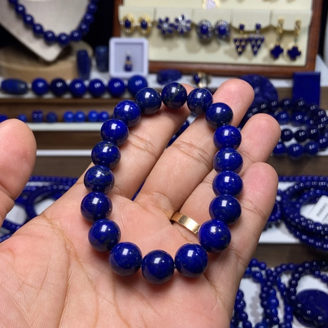 青金石未镶嵌高品 天然 手串11+