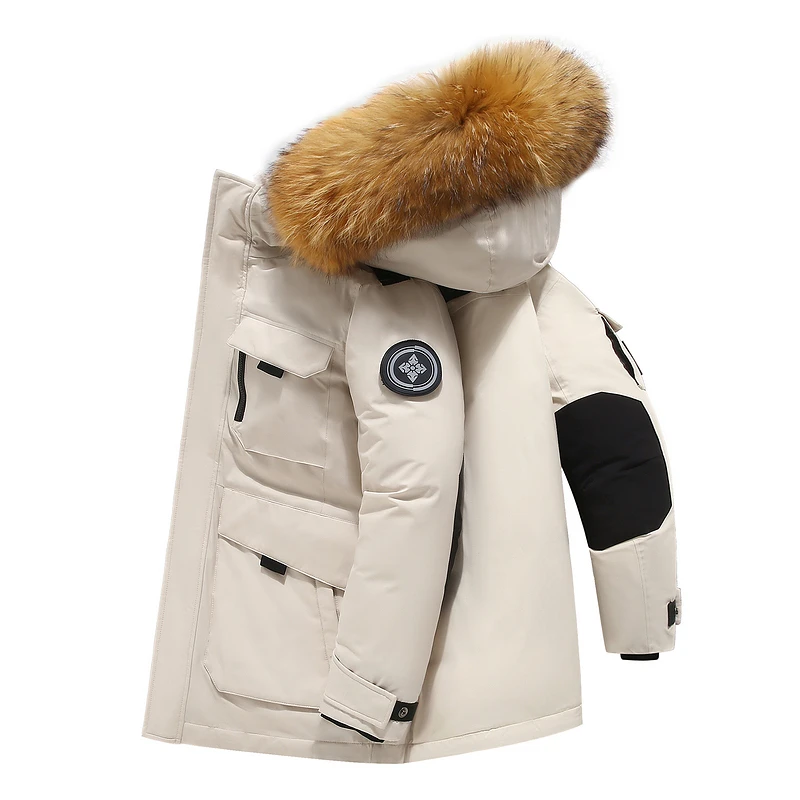 冬季新款中款白鹅绒羽绒服男女同款加厚保暖时尚外套