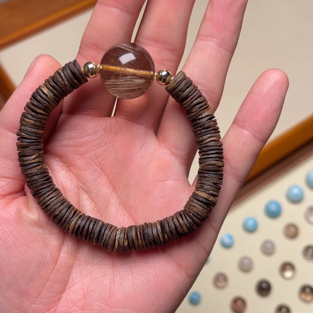 水晶未镶嵌手串金发沉香