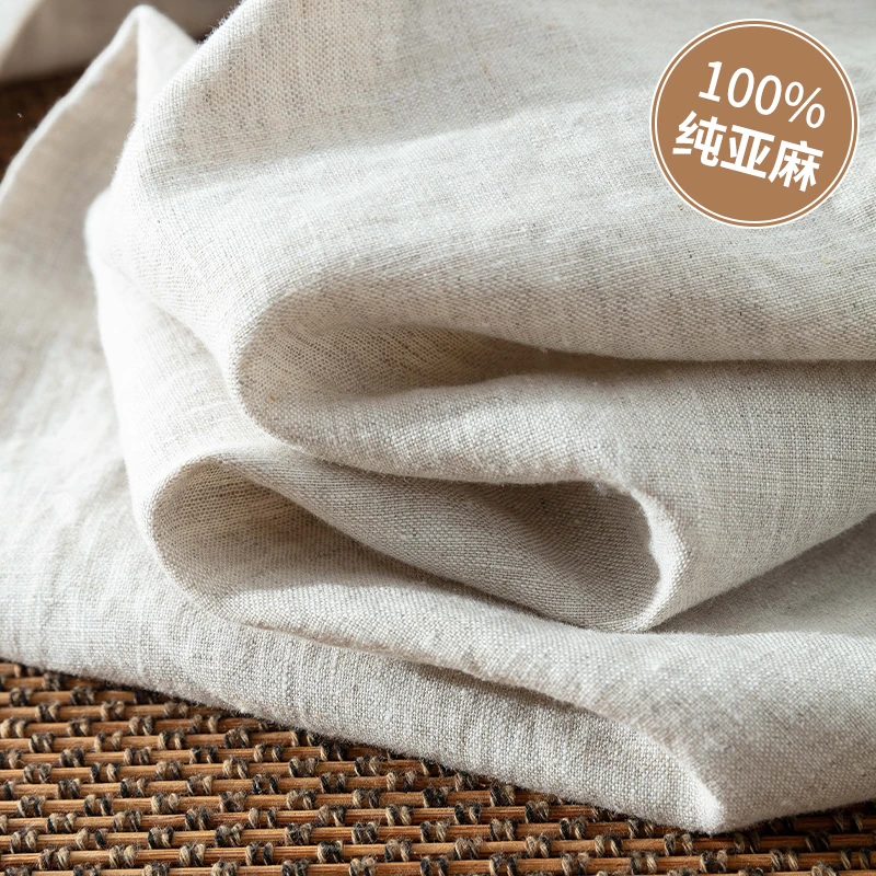高端纯亚麻阔腿裤女2025夏季新款薄款宽松休闲直筒裤天然亚麻裤子