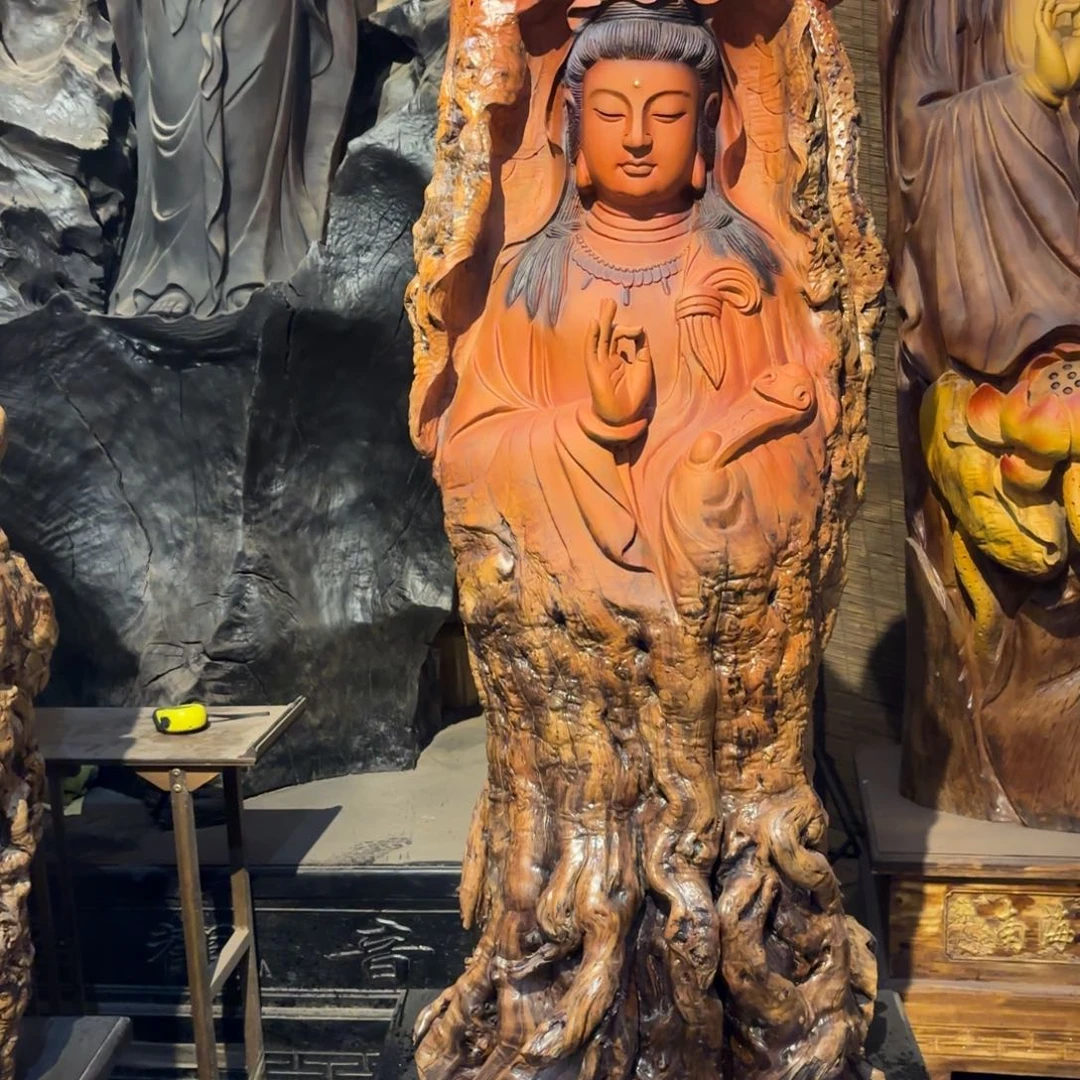 尘***缘枣木枣木材质南海观音212 70 63《不上楼不入户》