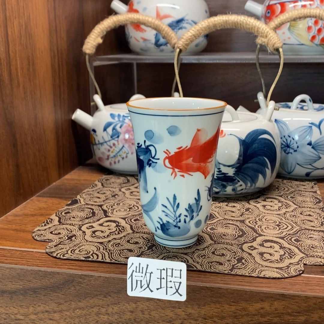 釉下手绘茶具微瑕手工绘制