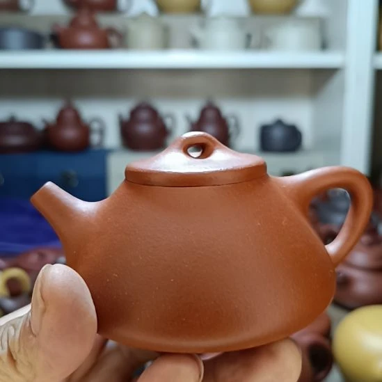 紫砂茶壶原矿红降坡子冶石瓢220cc半手工