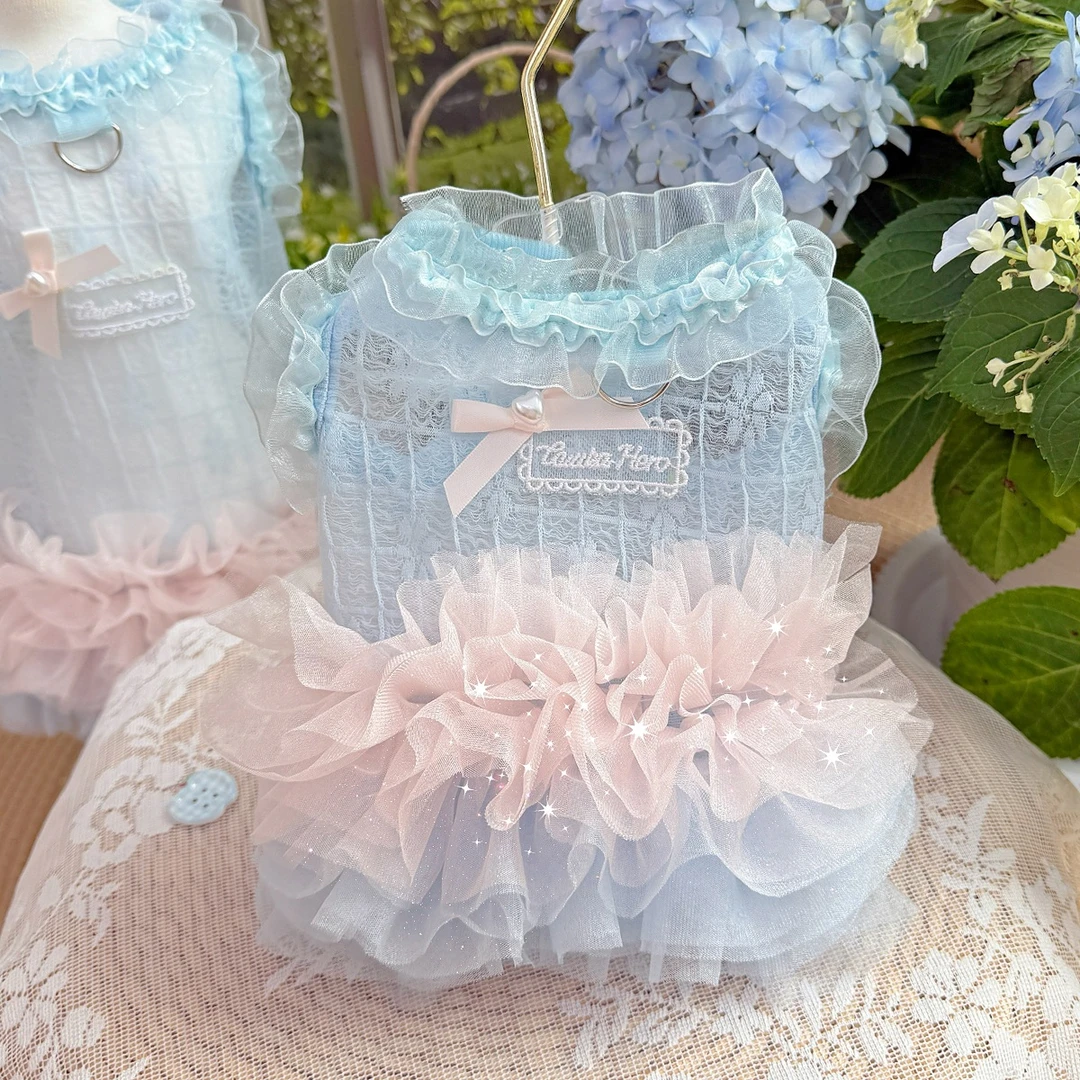 宠物公主裙猫咪衣服夏季结婚纱礼服芭蕾泰迪狗狗生日蓬蓬裙网纱裙