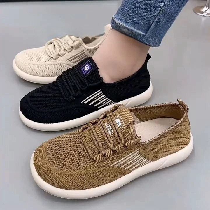 老北京布鞋女春季爆款飞织休闲运动鞋轻便单鞋舒适鞋中老年健步鞋