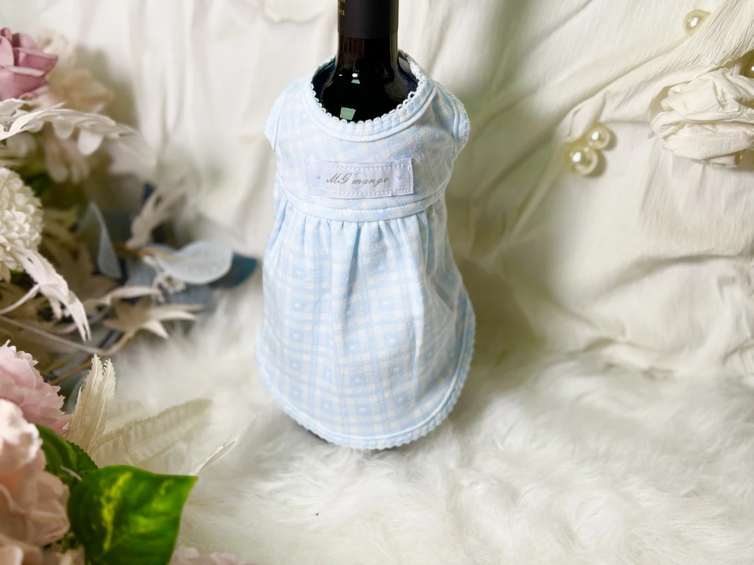 宠物春夏款格纹公主风连衣裙