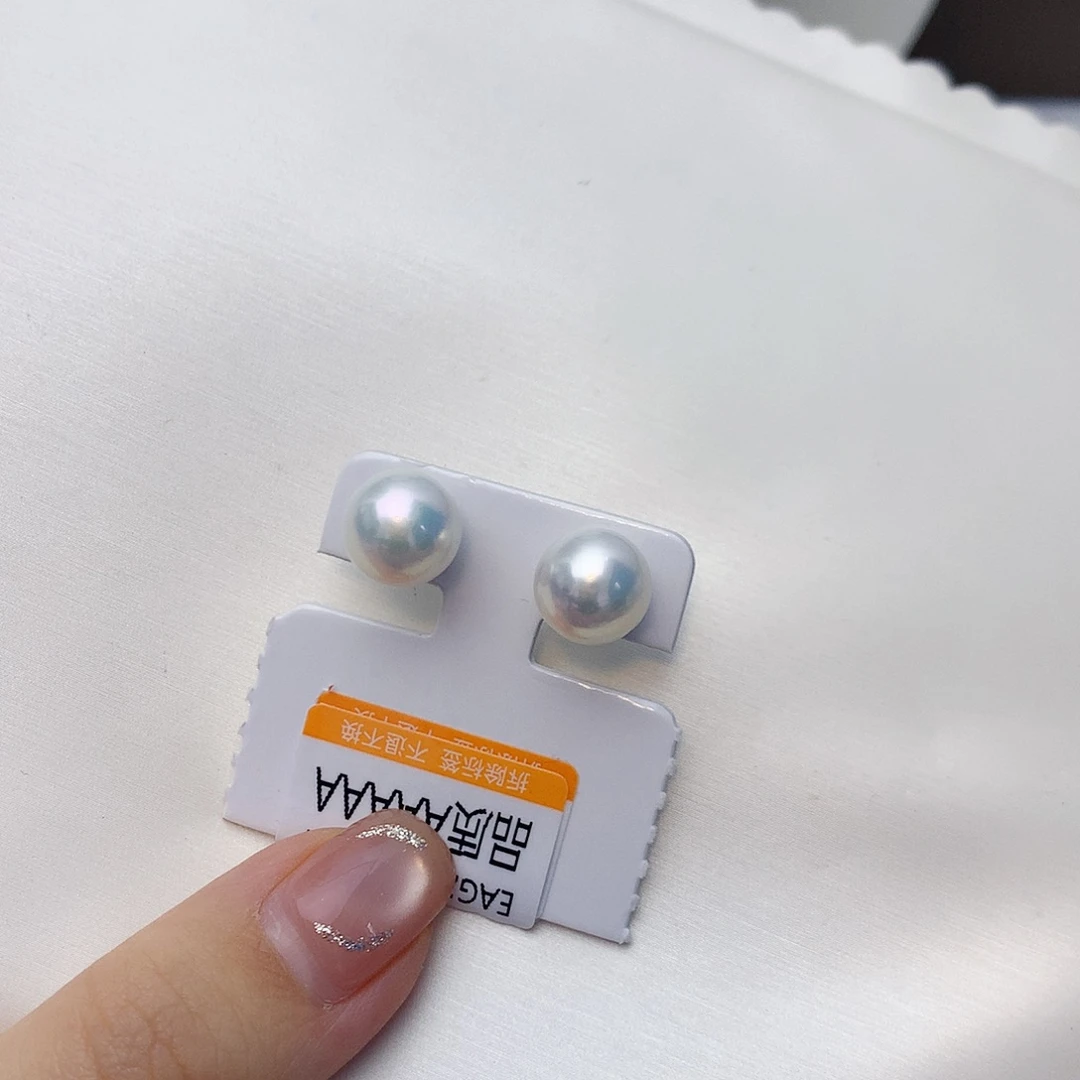 银S925镶嵌淡水珍珠耳饰w3