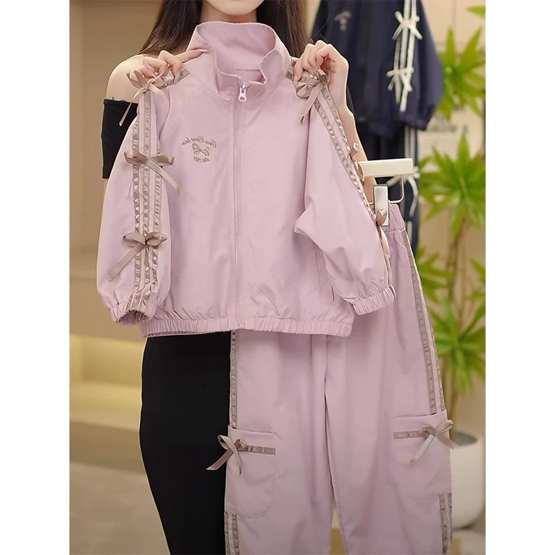 女童套装春秋款2025新款洋气儿童韩版网红时髦女孩秋装工装两件套