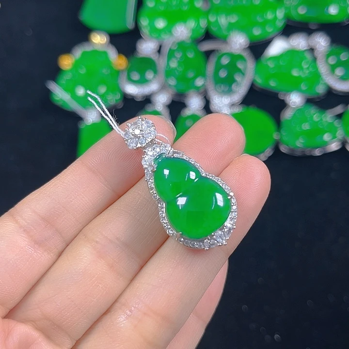 翡翠银S925镶嵌吊坠(不含链)