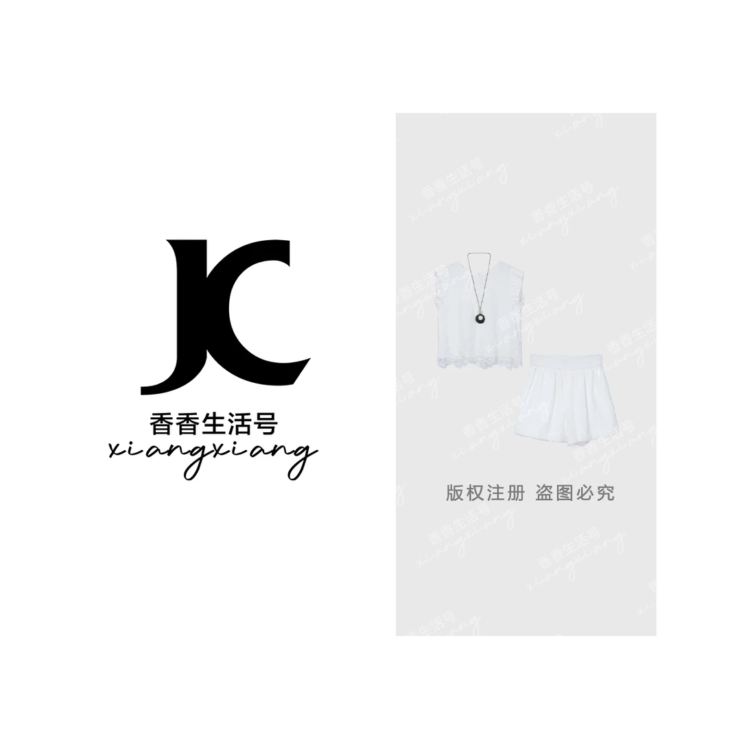 【香香严选】“少女和奏”2025夏季新款欧若风无袖上衣+短裤0099