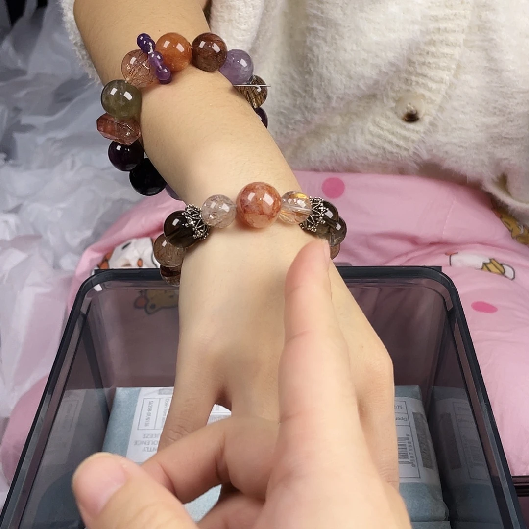 手串水晶银S925镀金镶嵌