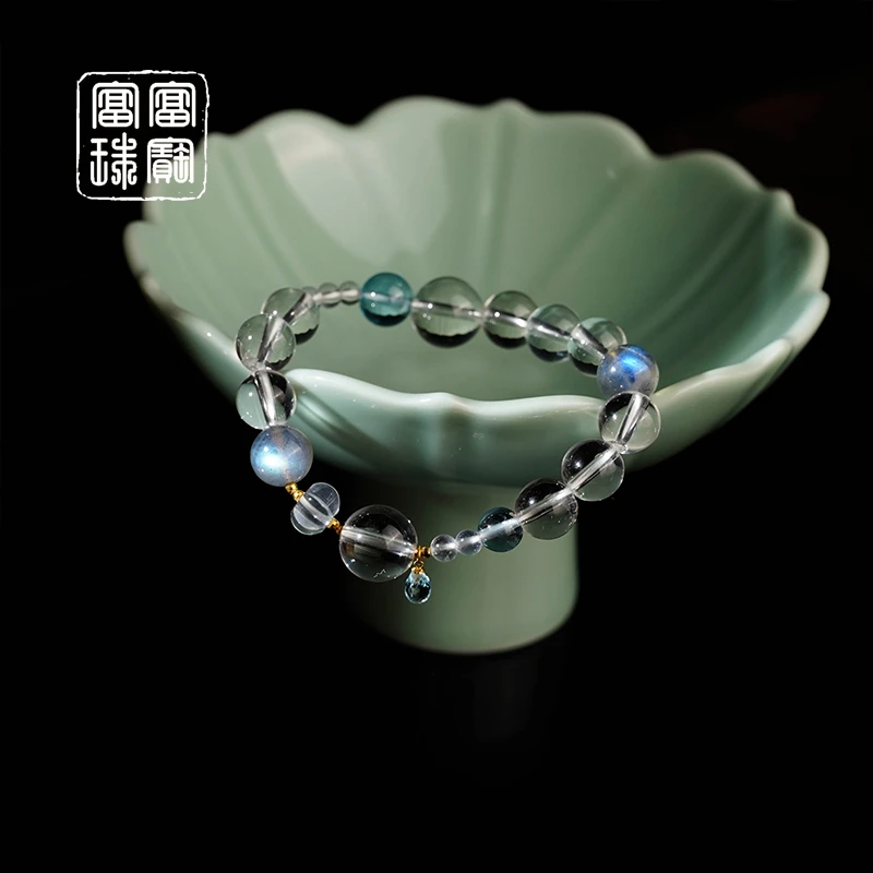 【清即净】富富珠宝 水晶18k金气质手串（天然珠宝多样性发）