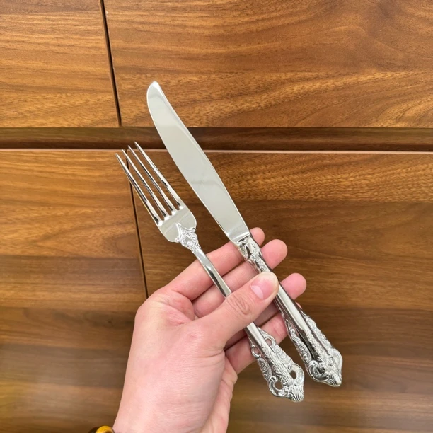 宫廷设计！18-10不锈钢刀叉套装牛排刀意大利面叉子