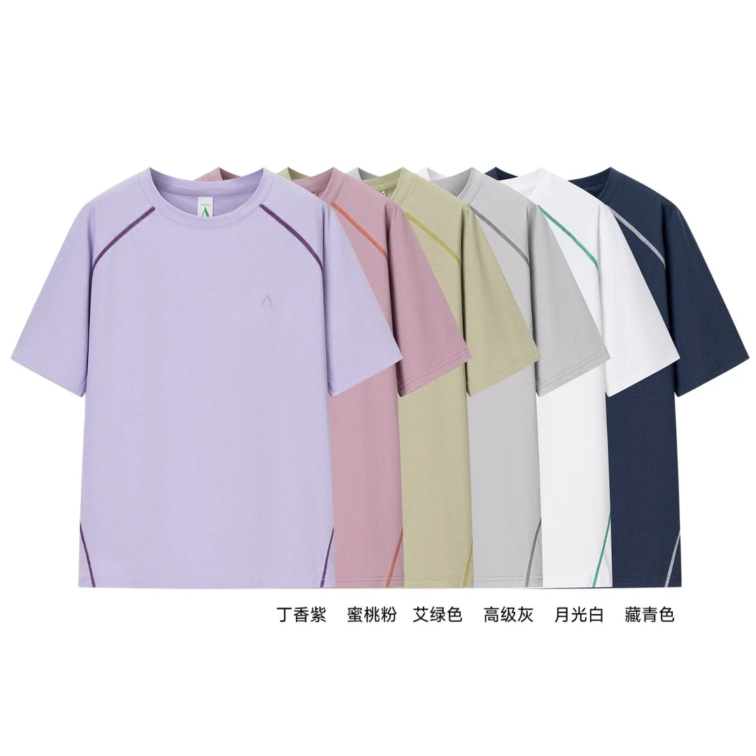 情侣款户外骑行夏季轻薄透气吸汗速干短袖T恤休闲百搭