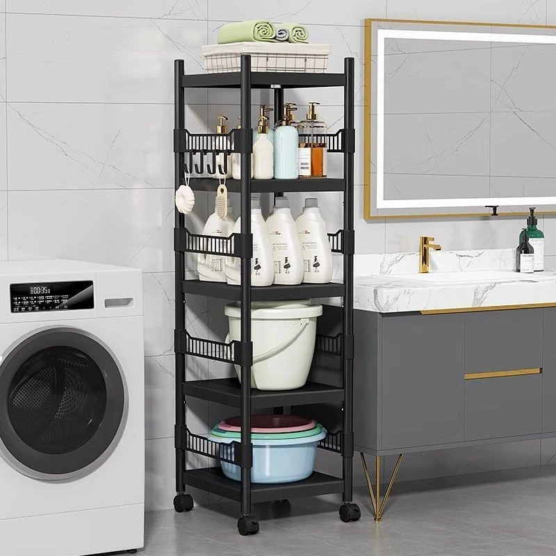 浴室置物架卫生间厕所洗澡间免打孔收纳架子洗手间落地立式置物架