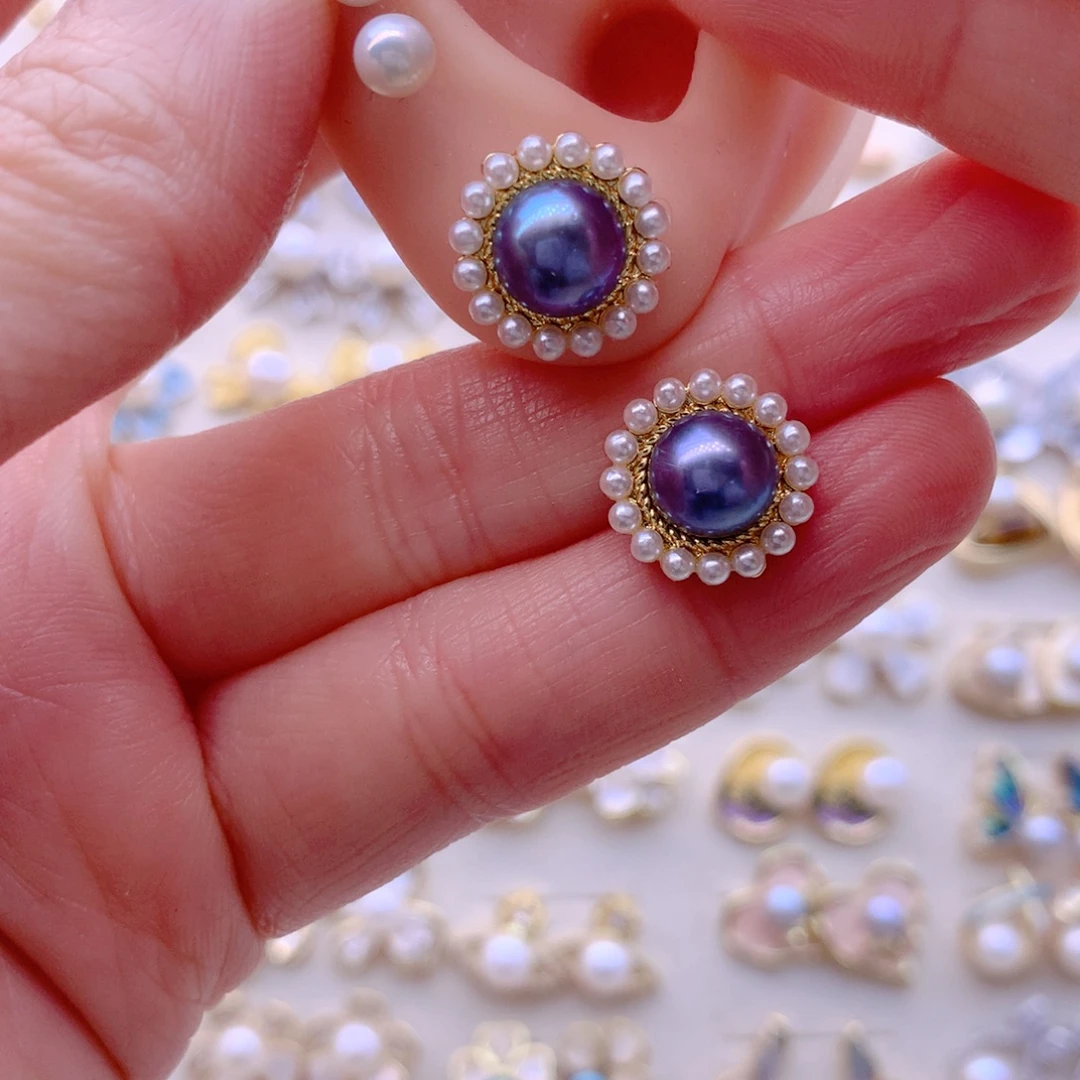 淡水珍珠耳饰合金