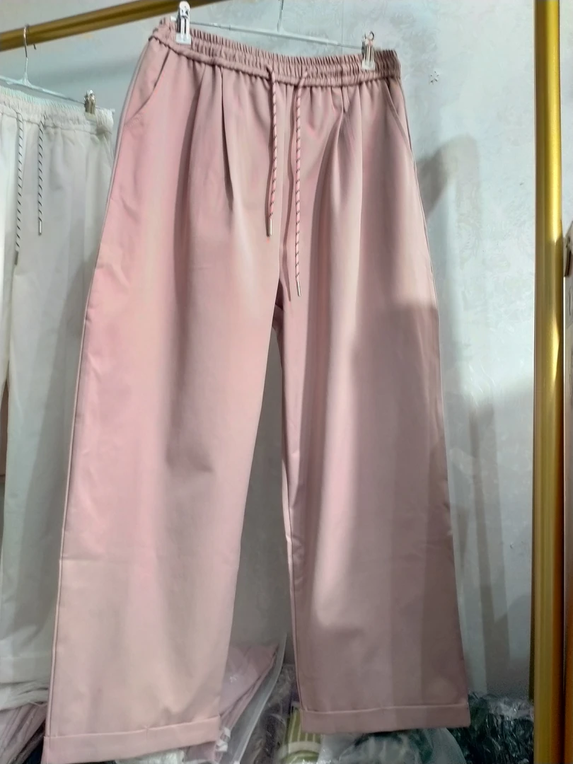 夏季直筒裤松紧腰高腰运动腰围2尺8裤长95