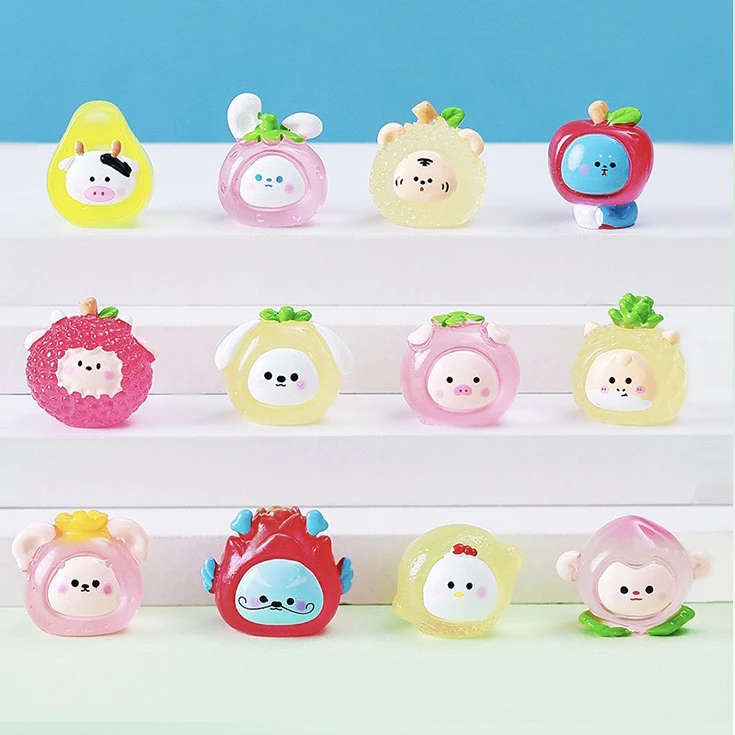 【直播拆】【对对碰】水果十二生肖 手工diy可爱摆件 默认微瑕创意