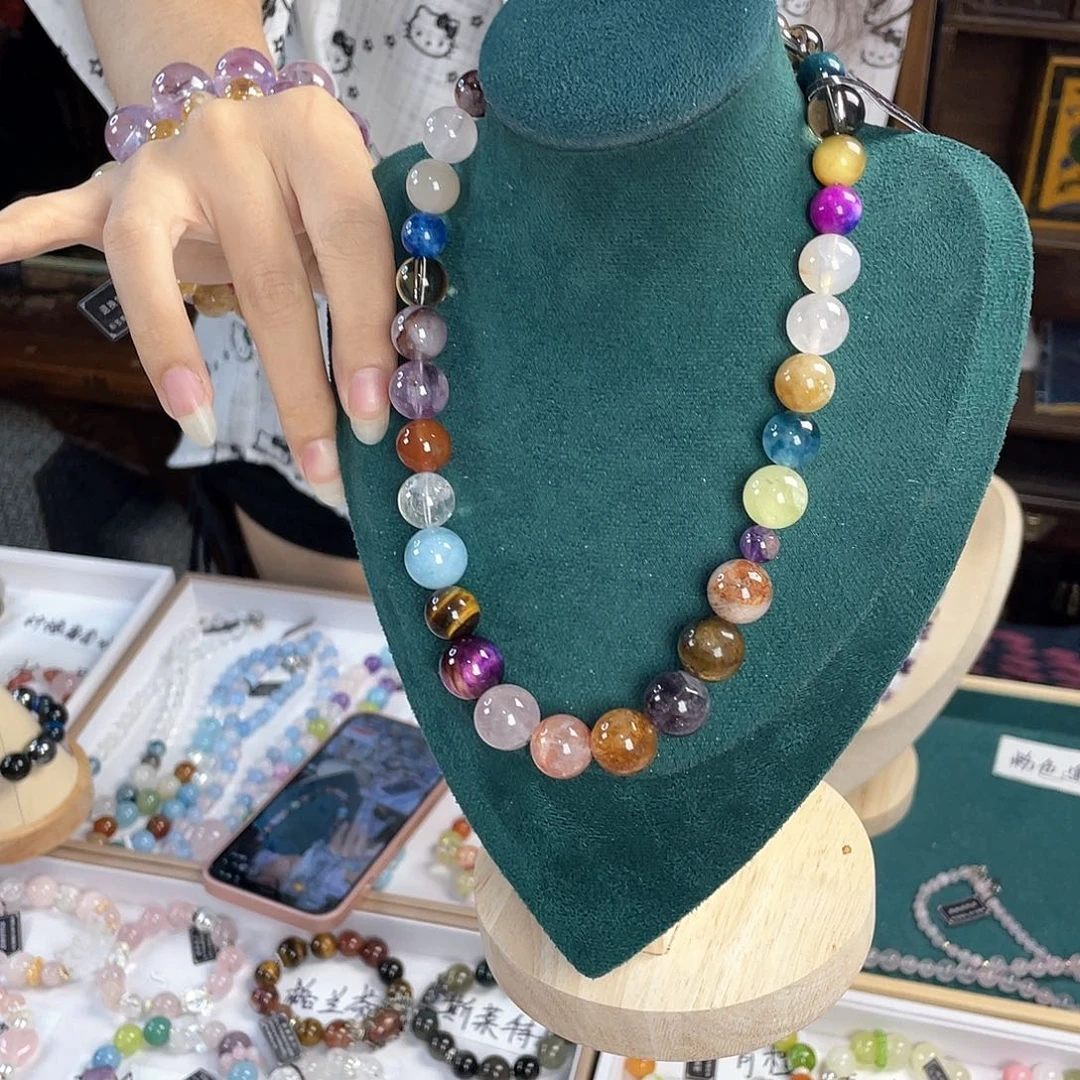 水晶手链银S925镀金镶嵌