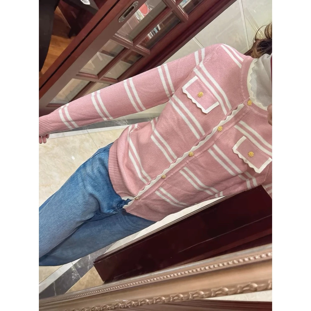 MY810粉色针织衫小香风毛衣通勤显瘦外穿高货上衣-ZHA