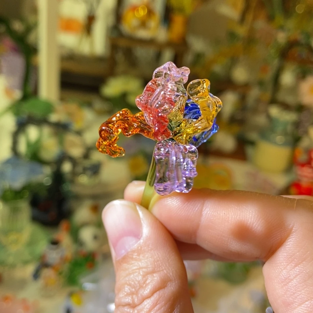 琉璃手工艺品彩色鸢尾花