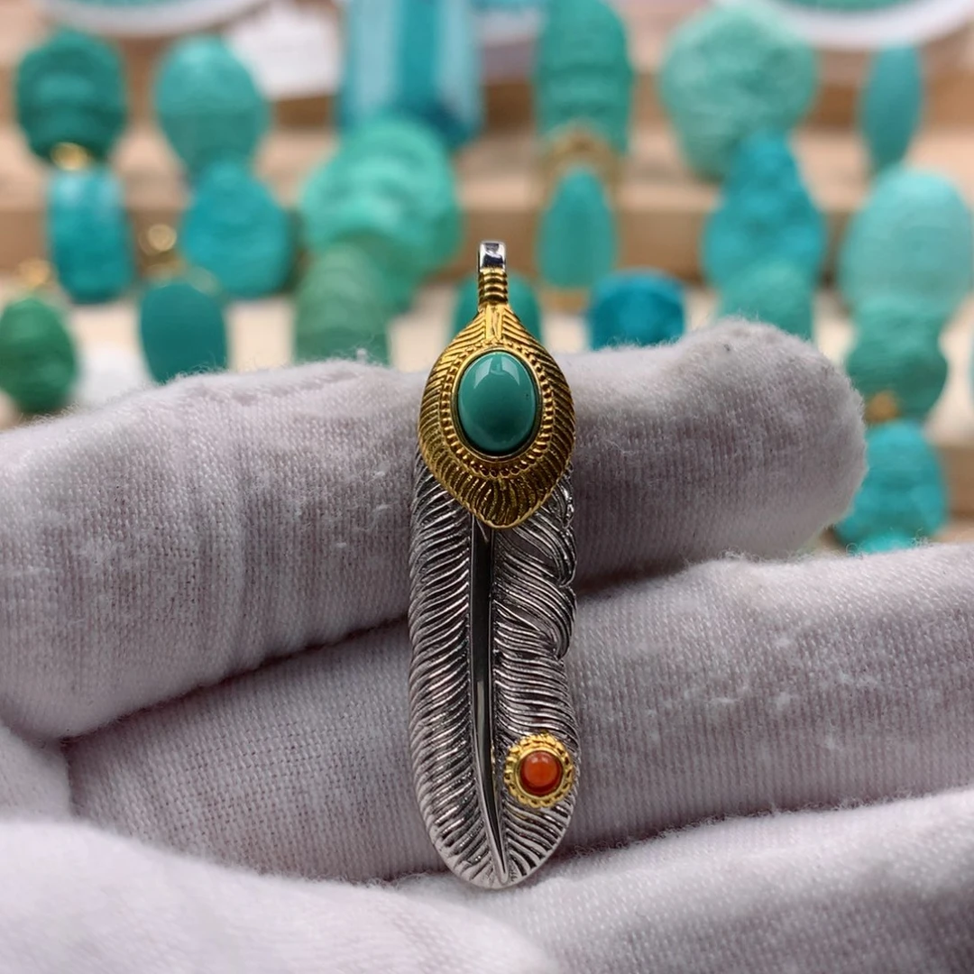 绿松石配饰银S925镶嵌