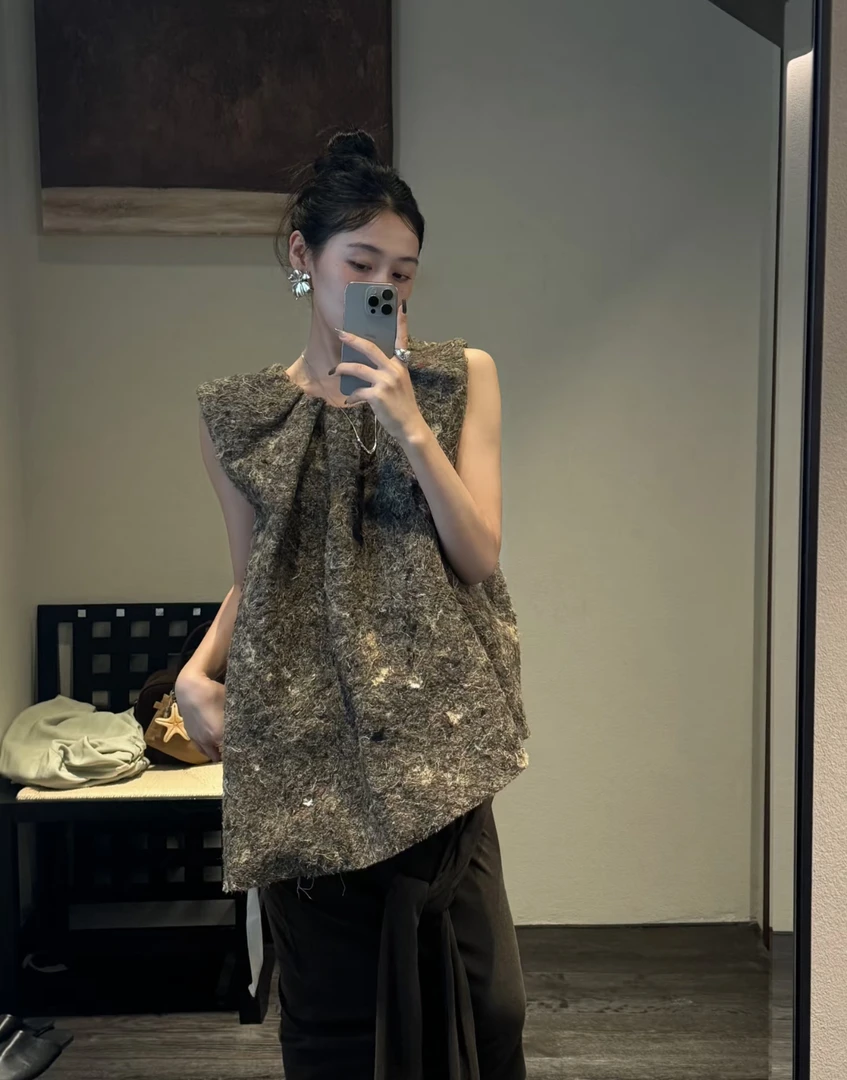 【29-55 Kiwi 孤品买手店】设计感针织开毛衣复古显瘦法式气质