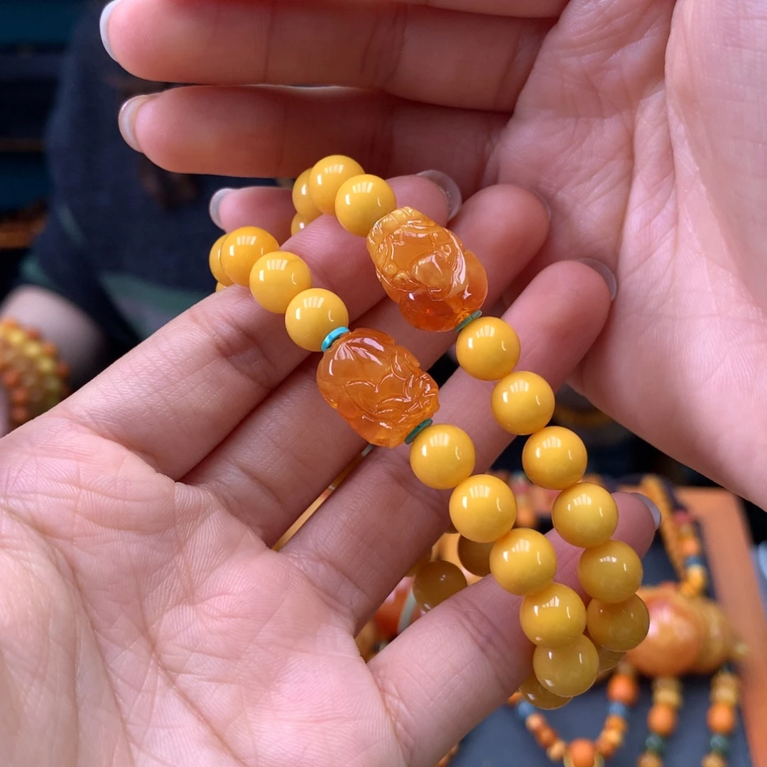 蜜蜡未镶嵌手串多样性发一