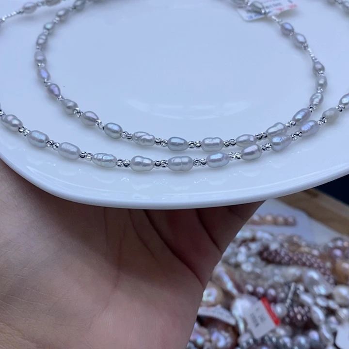 颈饰合金淡水珍珠