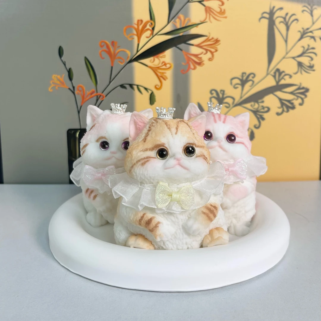 小猫咪捏捏可爱软萌纯手工diy精致摆件解压