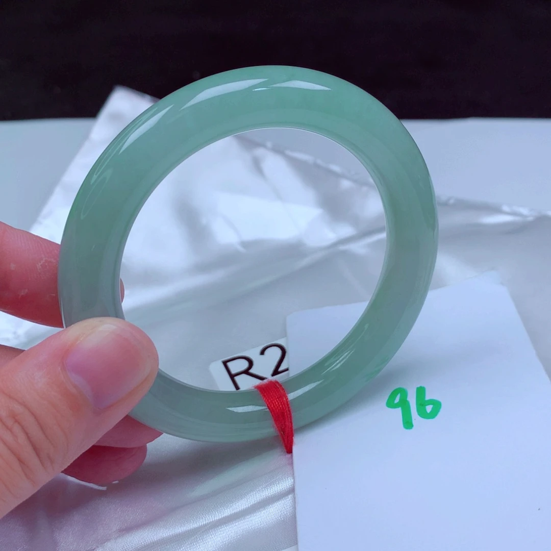 未镶嵌手镯翡翠缅甸天然A货翡翠手镯54.5圆条