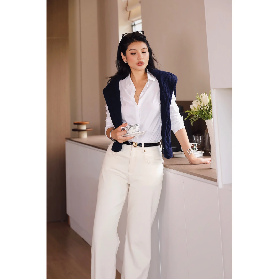 RRB Design「柔韧张力」舒适弹力棉修身长袖白衬衫