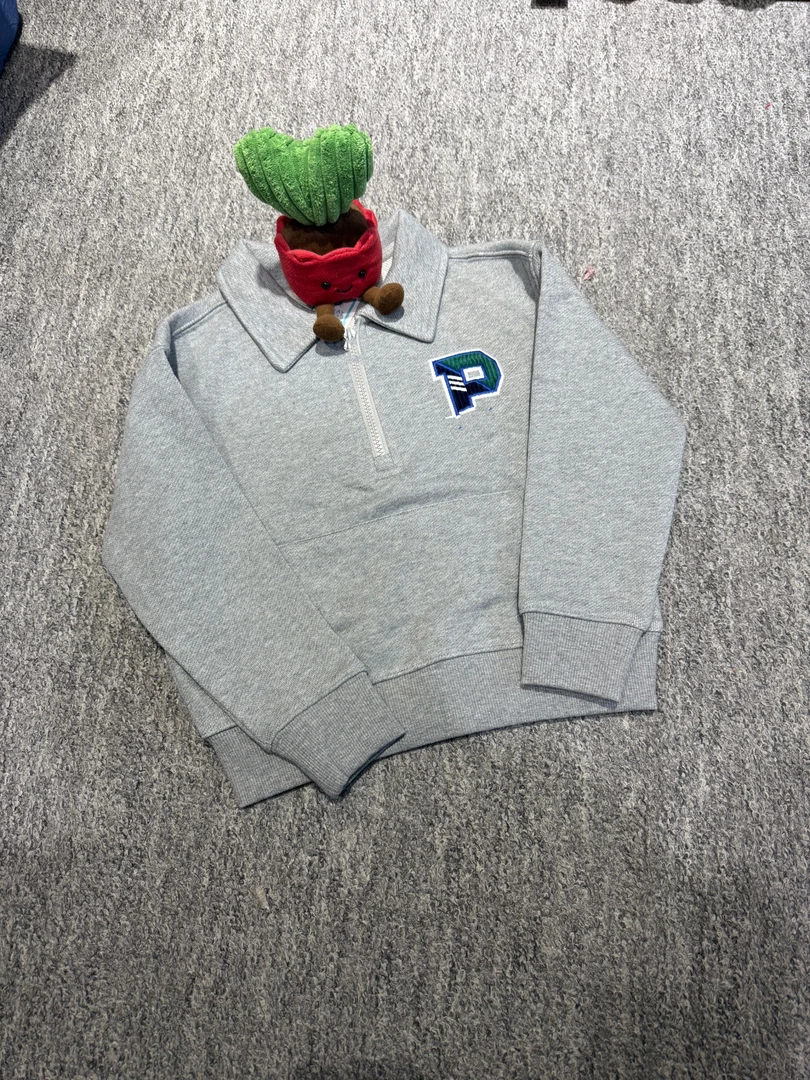 【豆乐推荐】儿童小马P灰色半拉链翻领毛圈卫衣