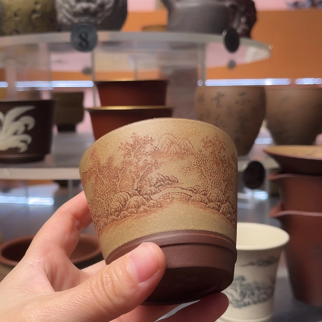 茶杯紫砂130毫升 山水杯