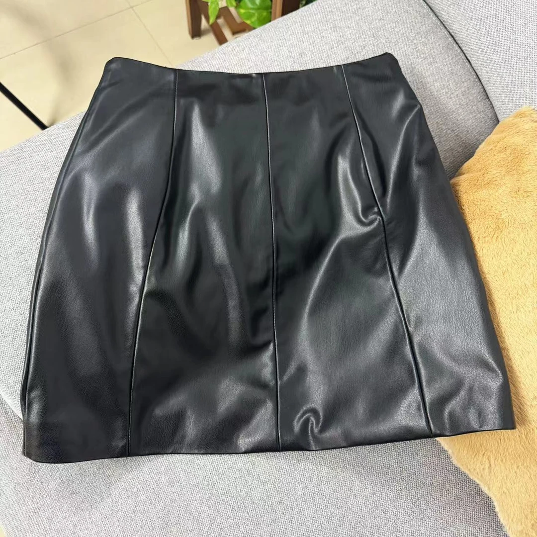 皮裙半身裙女春秋高腰中腰质感黑色裙子辣妹性感包臀短裙显瘦2025