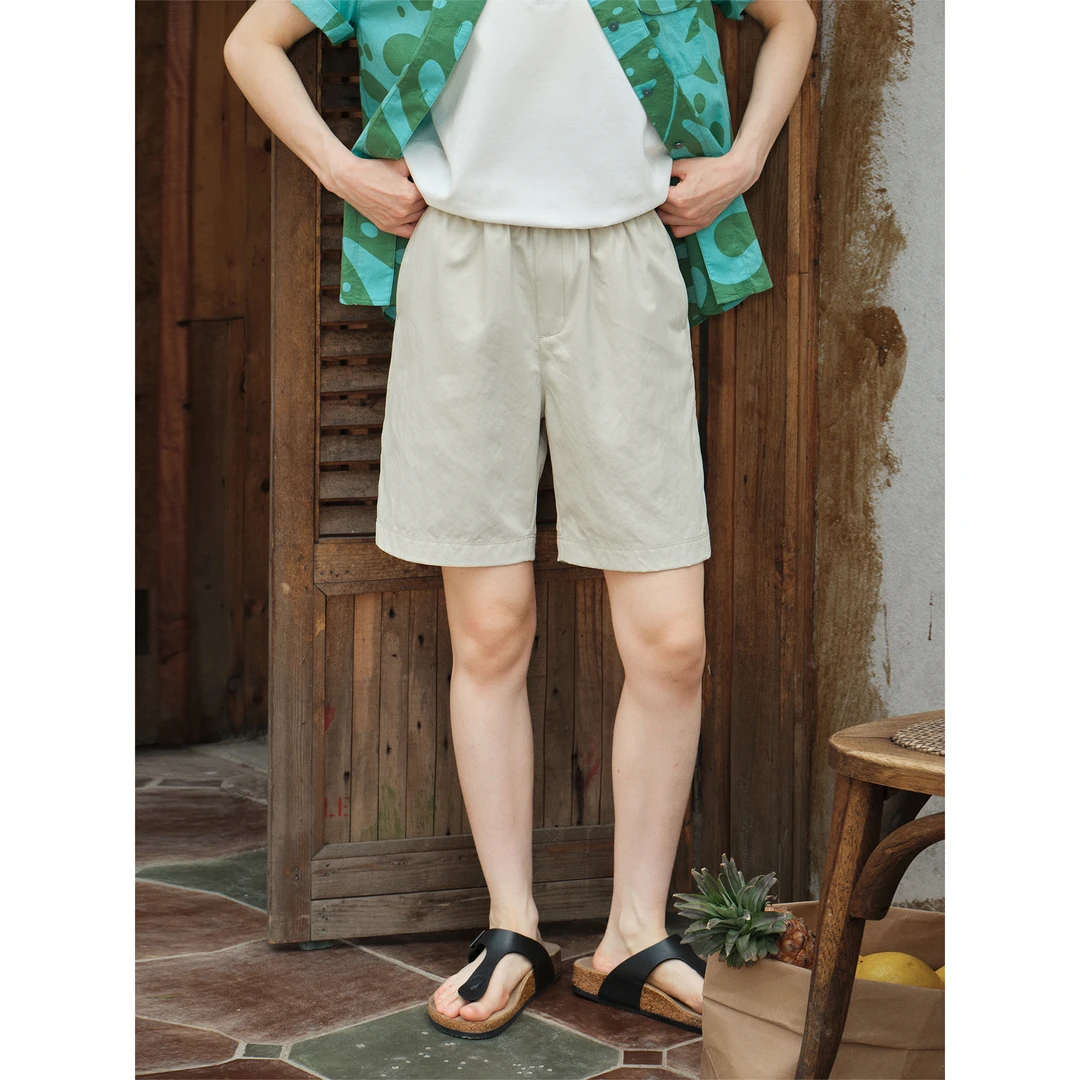 knighttom【凉感超轻薄】易打理全松紧休闲小个子百慕大短裤5227