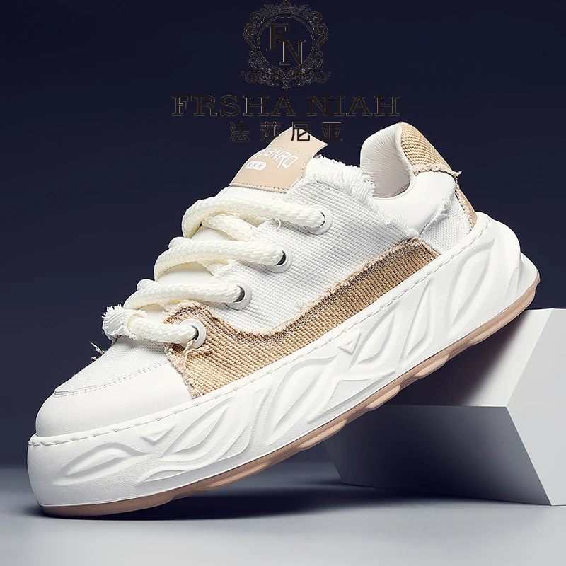 法莎尼亚男士运动休闲鞋秋季厚底增高时尚潮流高级感百搭男士板鞋
