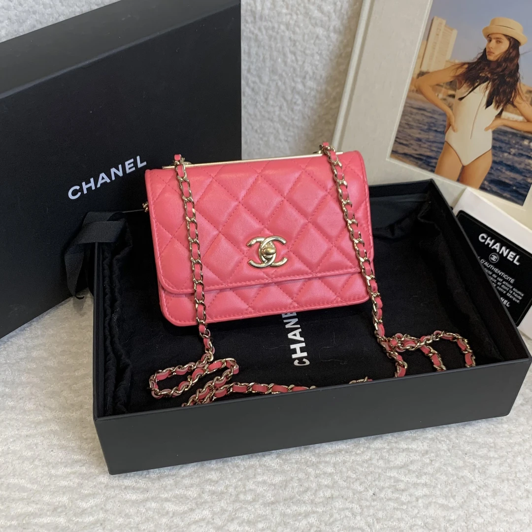 99新 Chanel/香奈儿 壹臻/深粉色trendy mini woc 30开 60562397