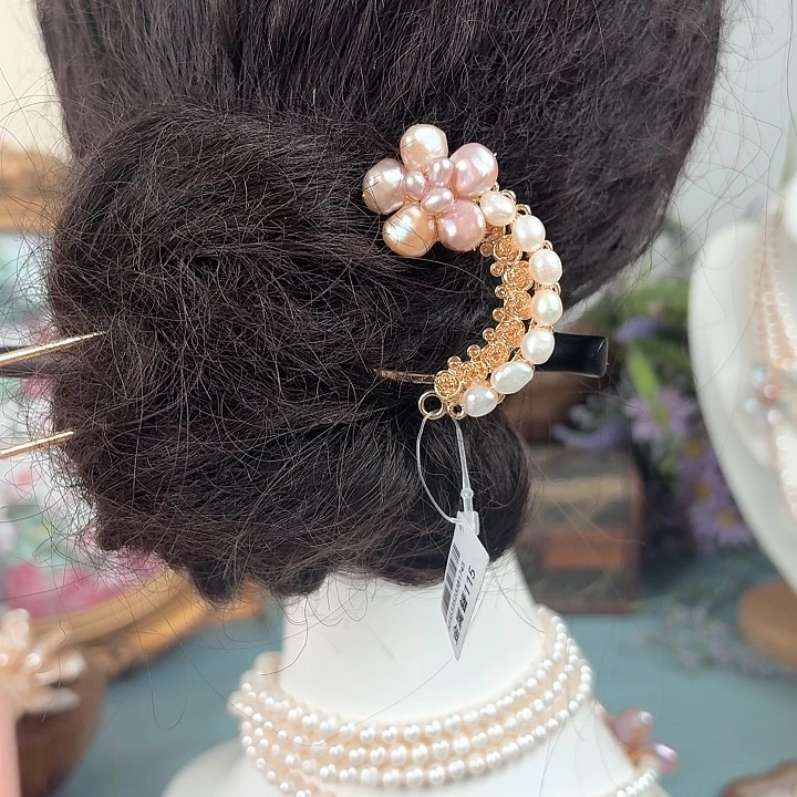 淡水珍珠发饰未镶嵌