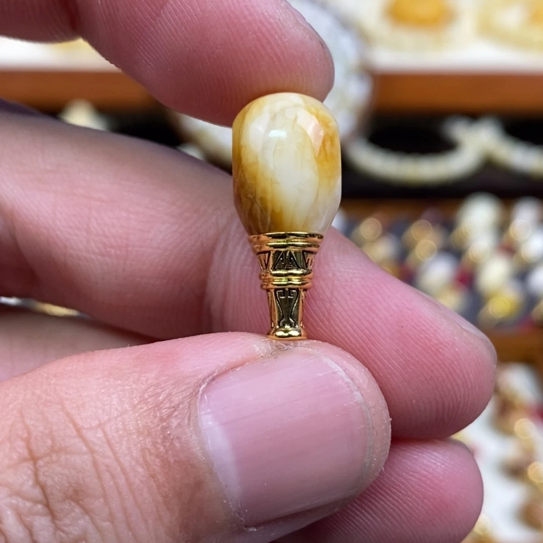 蜜蜡未镶嵌裸石配饰三通尺寸9.9