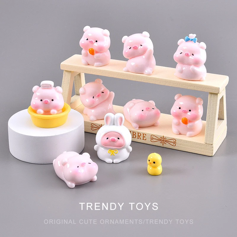 【九宫格】浴缸猪猪车载摆件