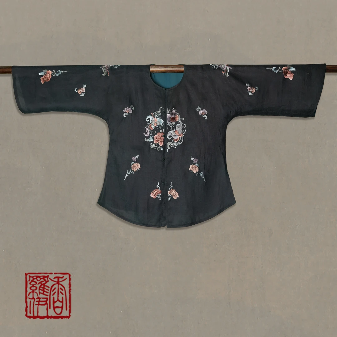 香罗伊【墨花蝠】传统复古中式绣花上衣