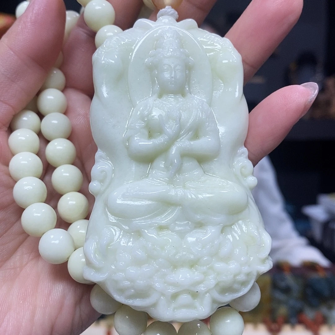 未镶嵌岫玉挂件吊坠项链