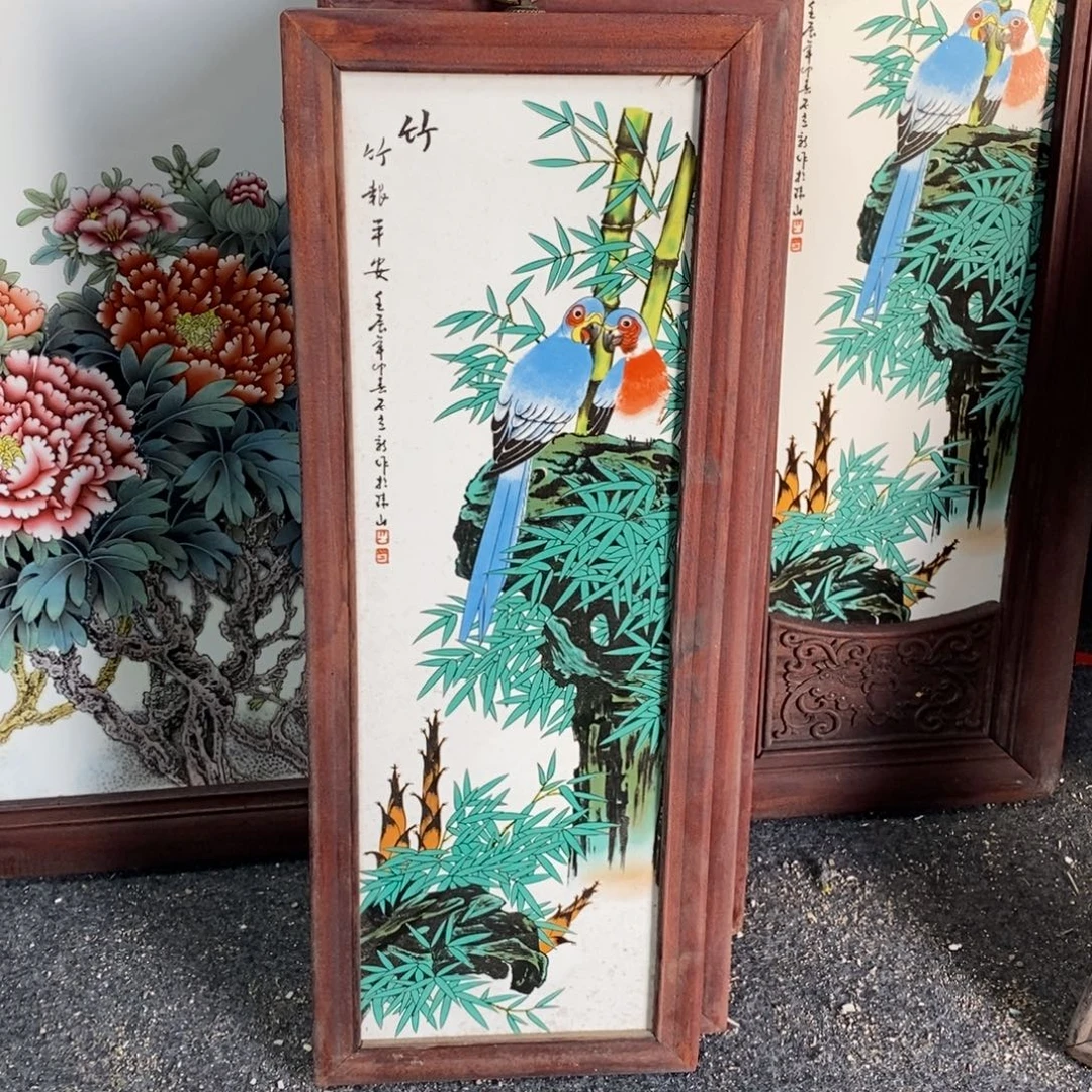 瓷片55*21 景德镇瓷板画柴窑烧制