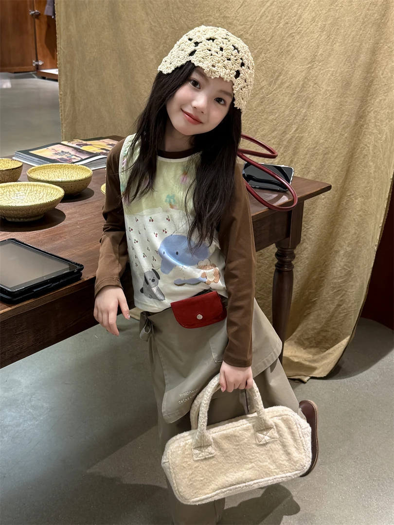 女童上衣2025秋季新款卡通两件套上衣儿童韩版百搭衫潮71999