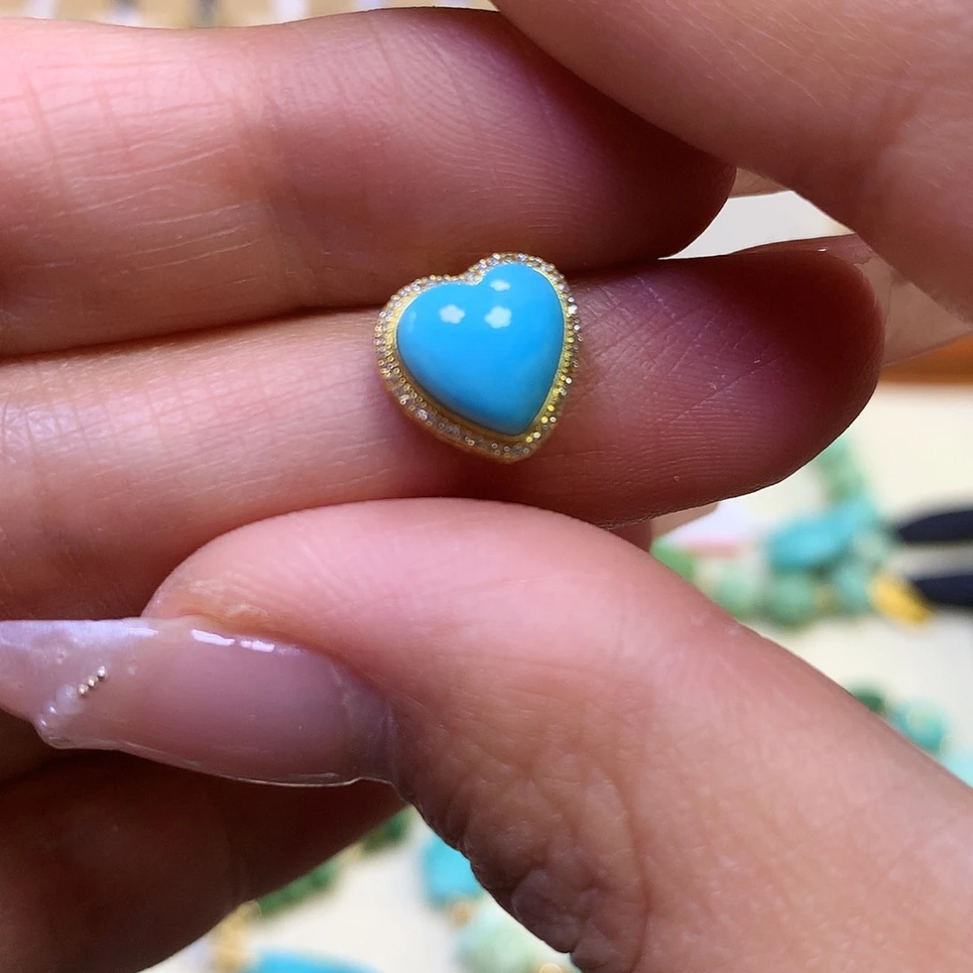 绿松石18K金镶嵌多拉